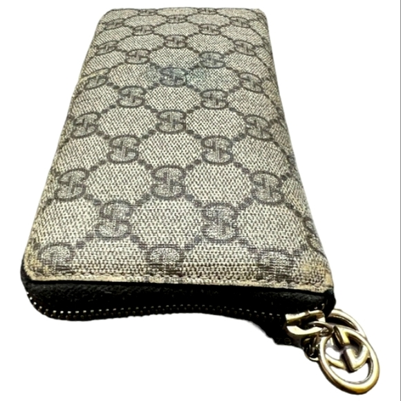 GUCCI AUTHENTIC COATED LEATHER MONOGRAM CANVAS WALLET  EUC - Picture 2 of 12